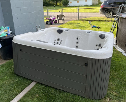 Square gray white hot tub - tub, spa